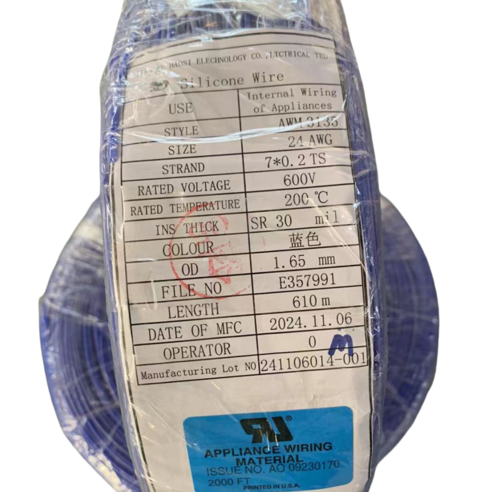 Silicone electrical wire UL3135 24#BLUE Silicone electrical wire UL3135 24#BLUE