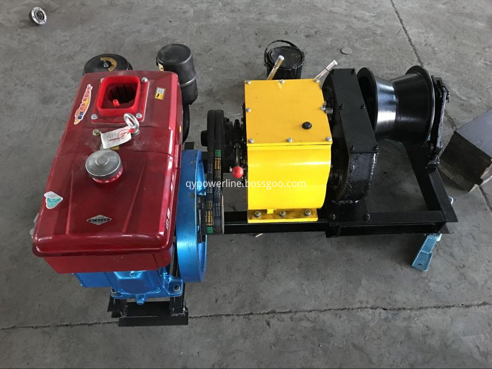 Diesel Engine Powered Cable Pulling Winch For Tower Erection