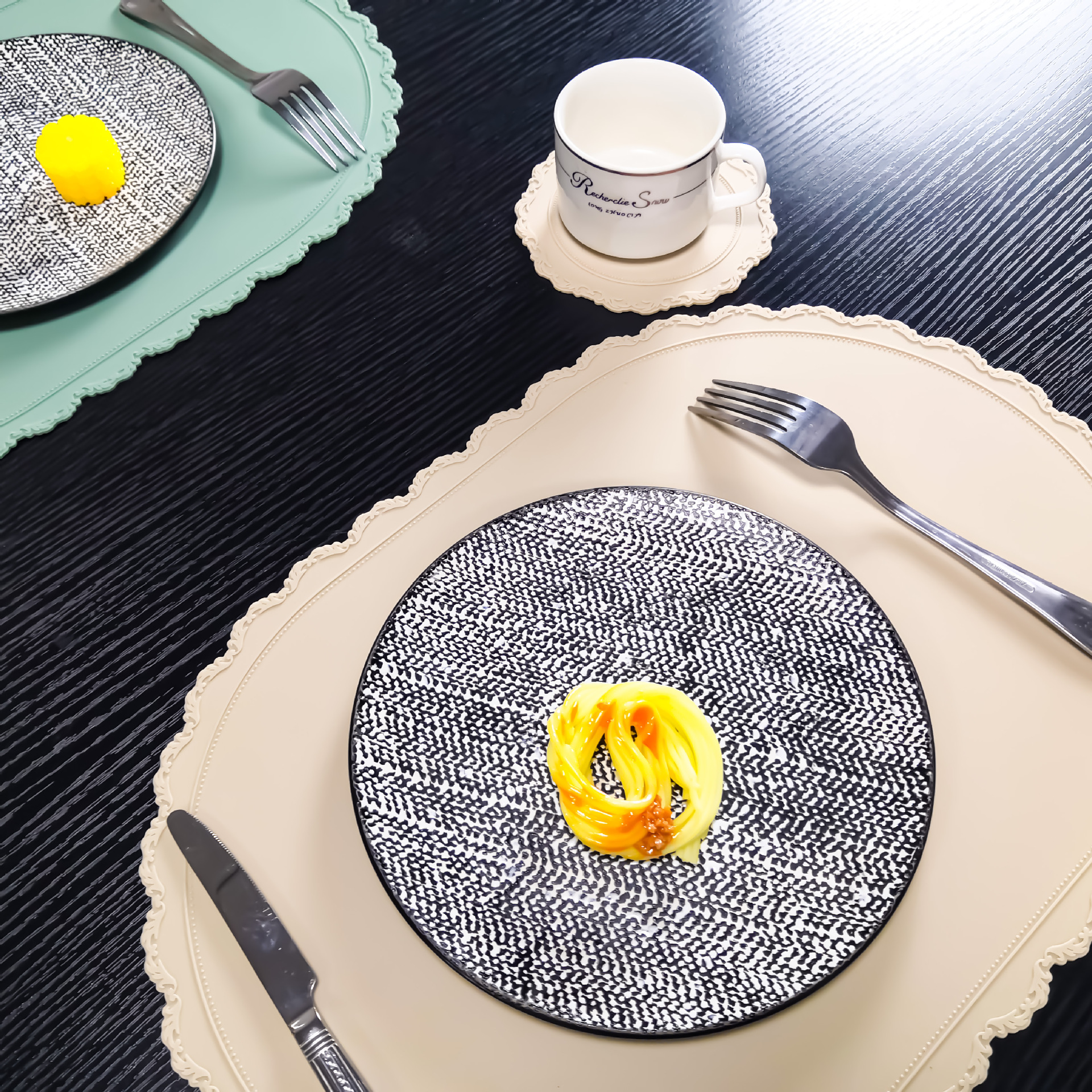 silicone table mat and cup mat set MFZ-I014 silicone table mat and cup mat set MFZ-I014