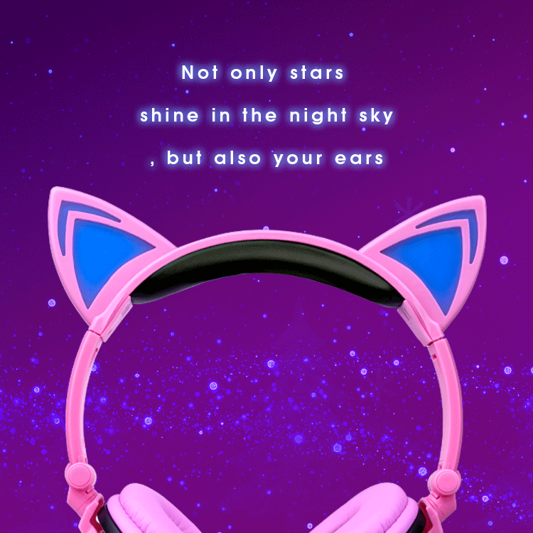 Holiday Gifts Hot Selling Lighting Cat Ear Headphone