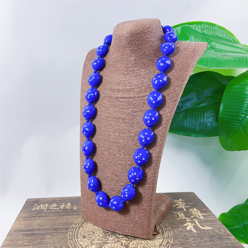FSM Flag Kukui Nut Necklace KN-jn057_0004 FSM Flag Kukui Nut Necklace KN-jn057_0004