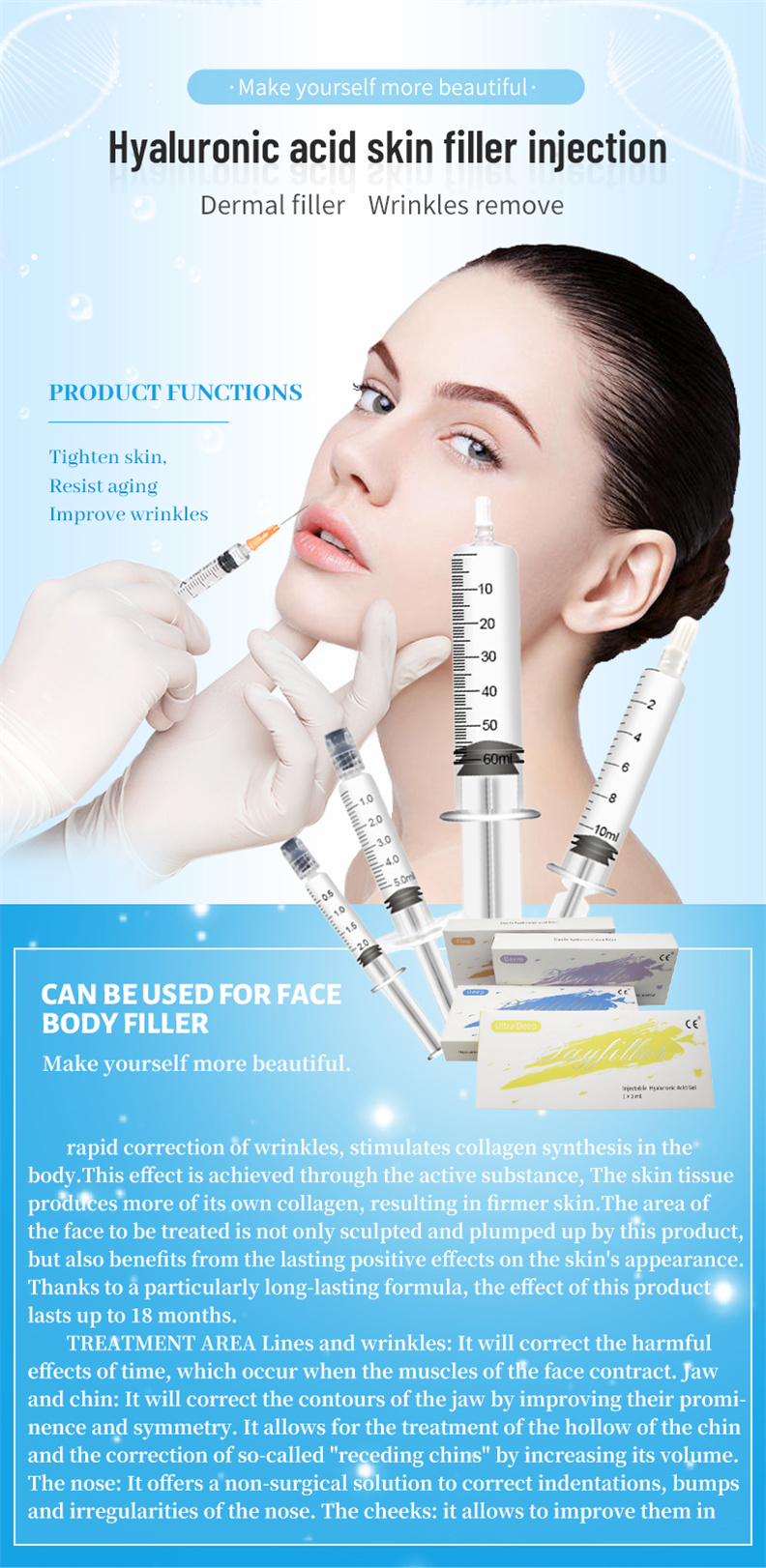Hyaluronic acid filler 1 Hyaluronic acid filler 1