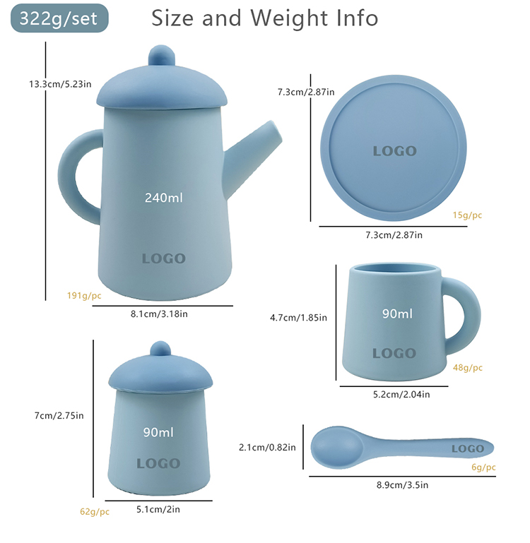 silicone tea set toys MFZ-G007 silicone tea set toys MFZ-G007