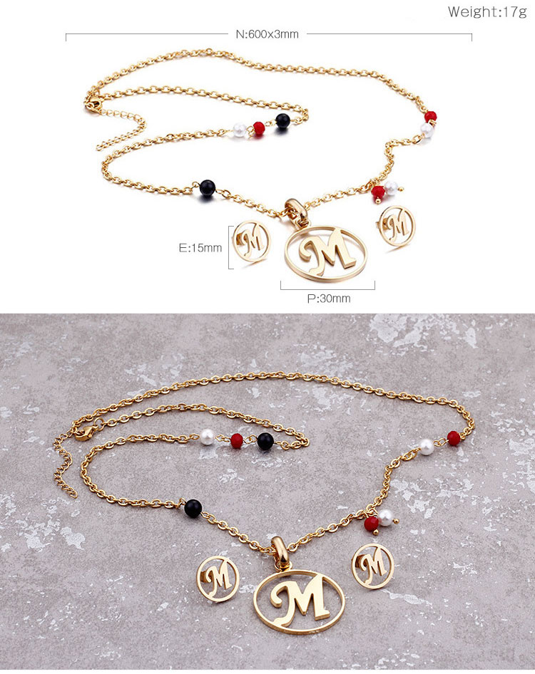 Özel mektubu kaplama takı Kolye ve Küpe setleri Custom letter plated jewelry Necklace and Earring sets