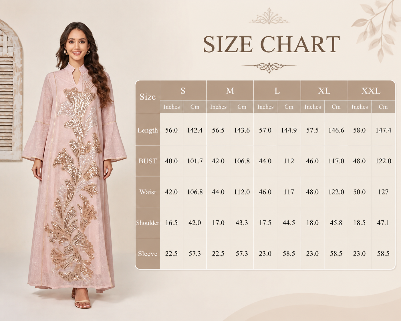 Beaded Embroidery Stand Collar Abaya Dress Beaded Embroidery Stand Collar Abaya Dress