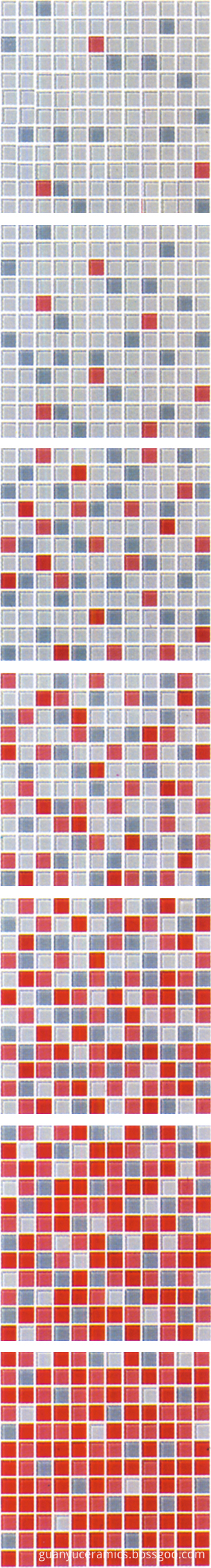Red Gradual Change Glass Mosaic