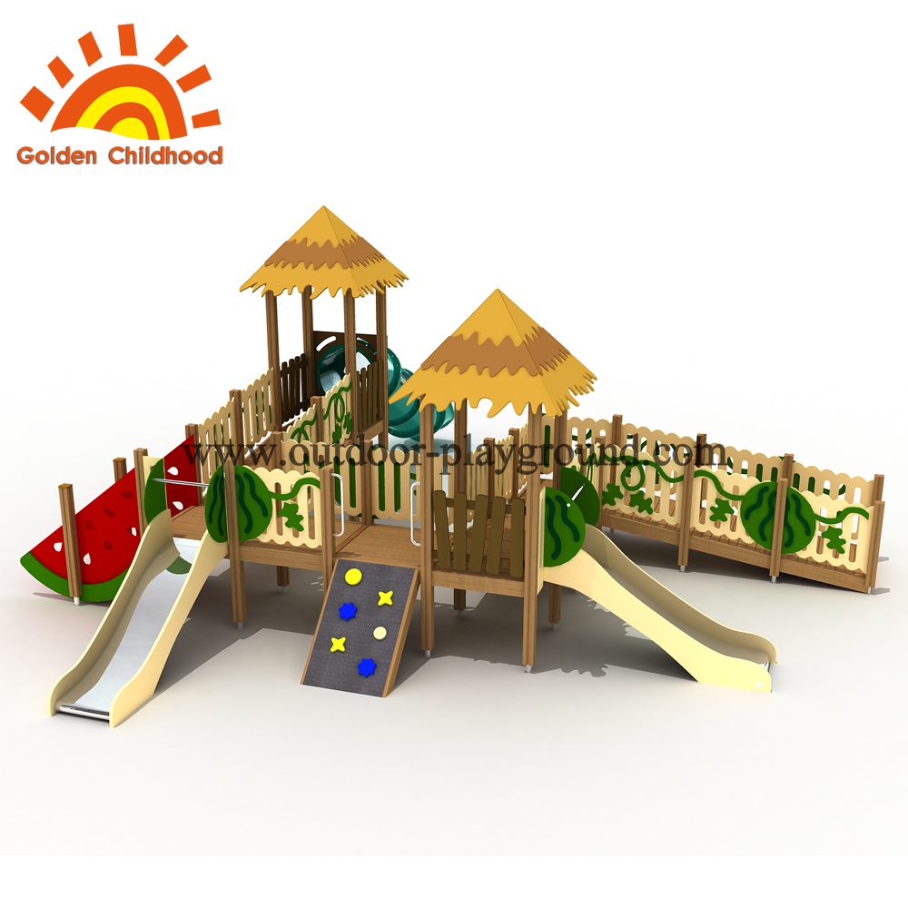Outdoor playset replacement parts with slide