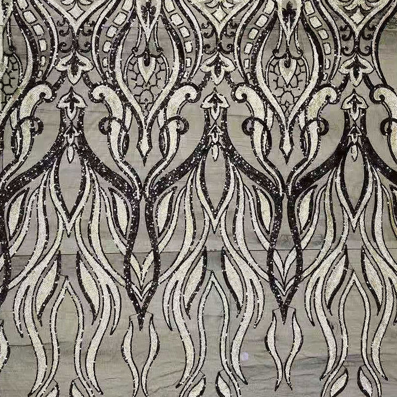 Кружевная ткань с металлической блестящей сеткой и вышивкой Metallic Glitter Mesh Embroidery Lace Fabric