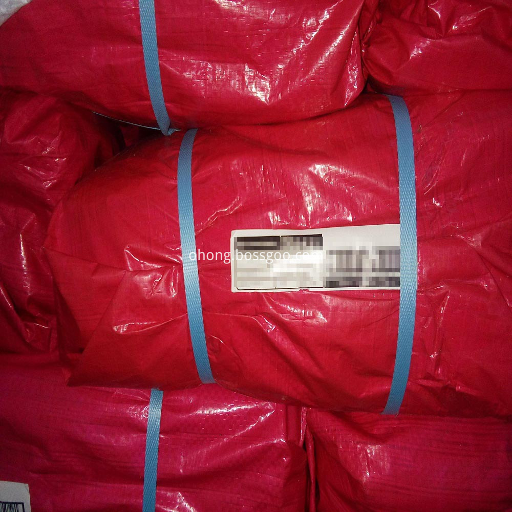 Red Tarps Packed in Bale