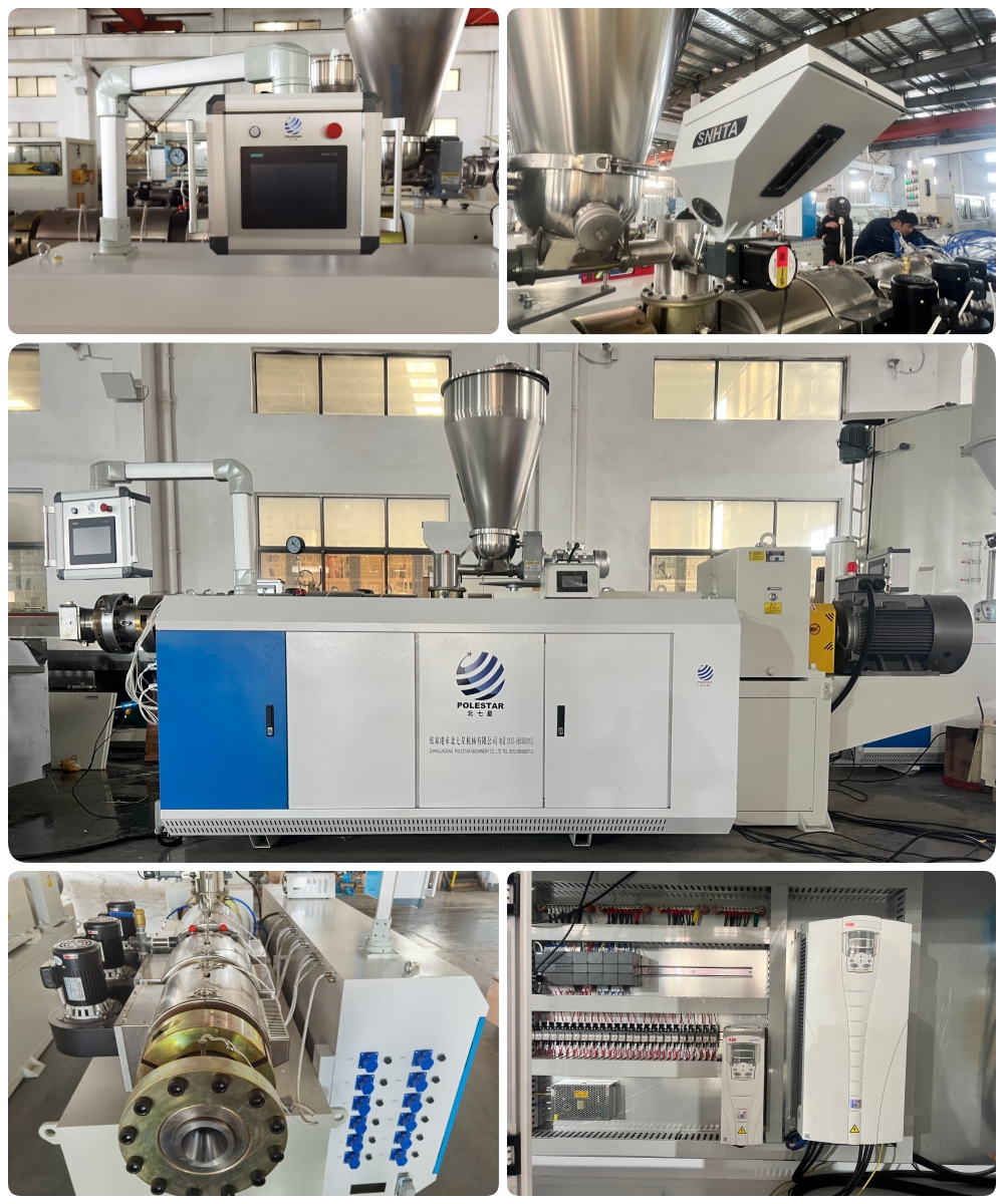 SJZ80 twin screw pvc profile extrusion line main extruder pics SJZ80 twin screw pvc profile extrusion line main extruder pics
