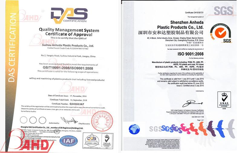 Folhas e varas de plástico acetal Acetal plastic sheets and rods
