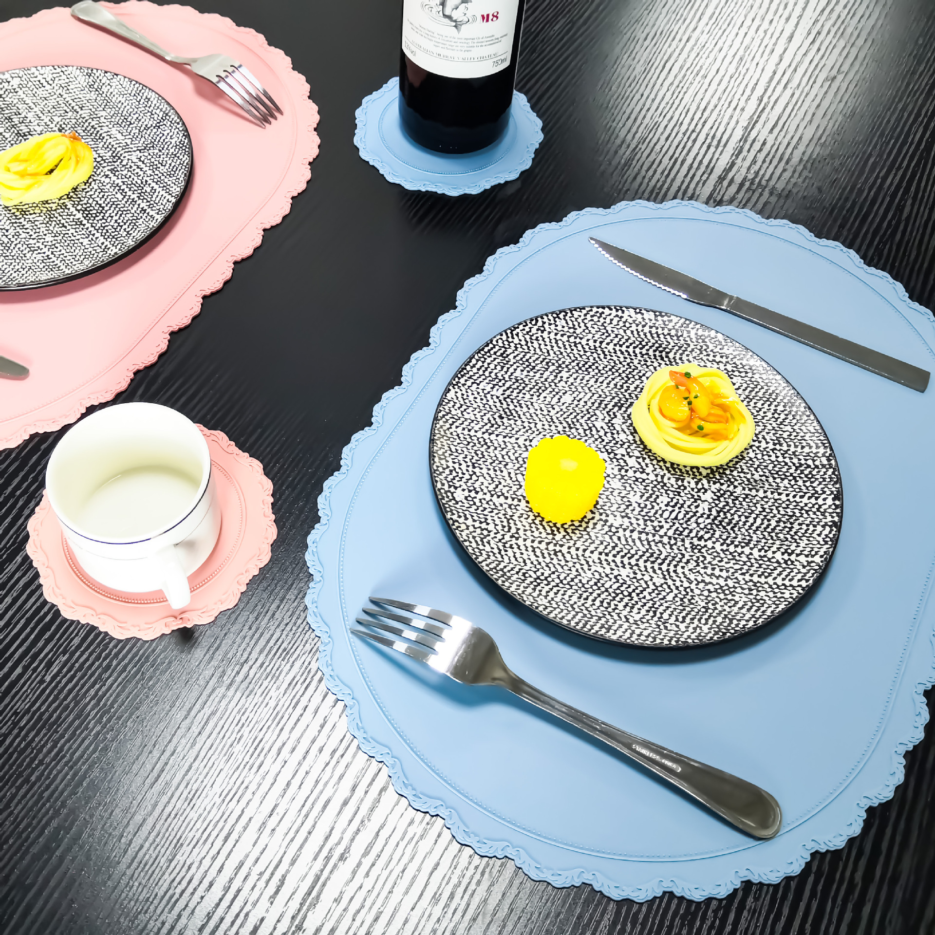 silicone table mat and cup mat set MFZ-I014 silicone table mat and cup mat set MFZ-I014