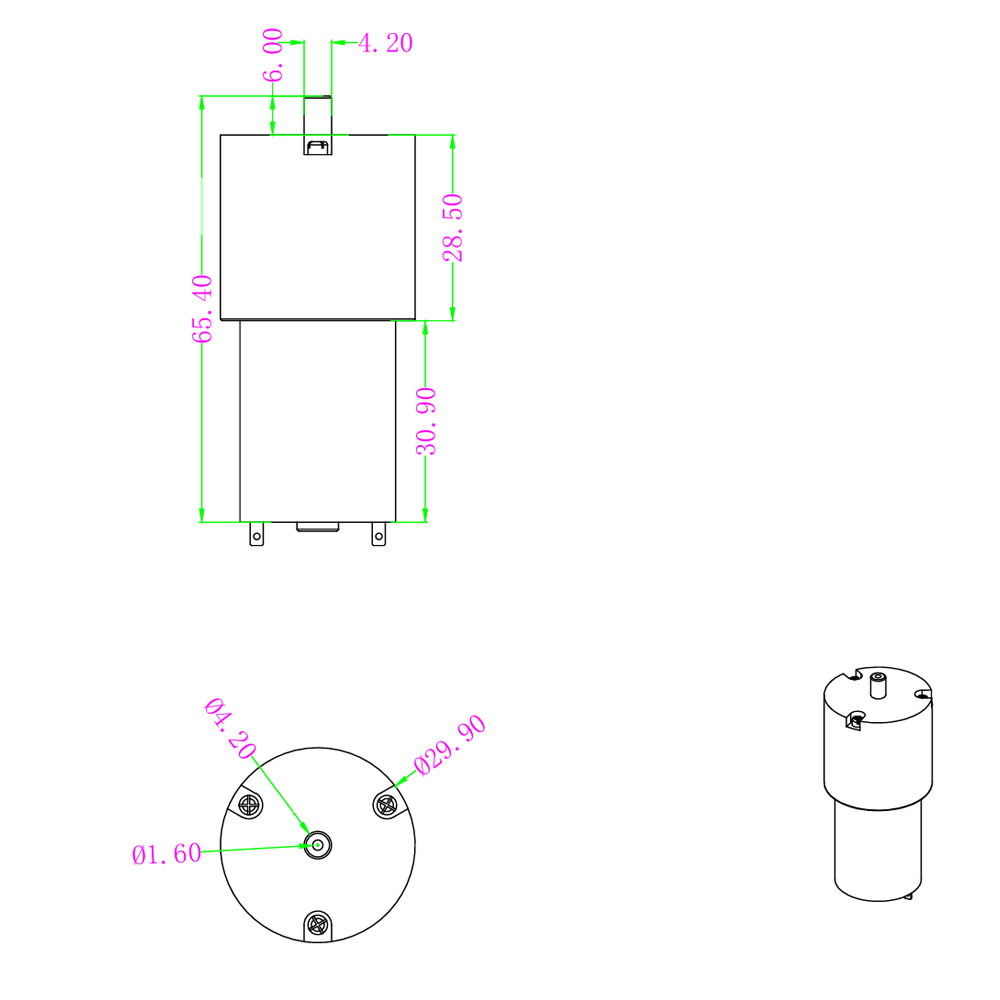 2A Miniature Air Pump 4.7L/min with 370 Motor 2A Miniature Air Pump 4.7L/min with 370 Motor