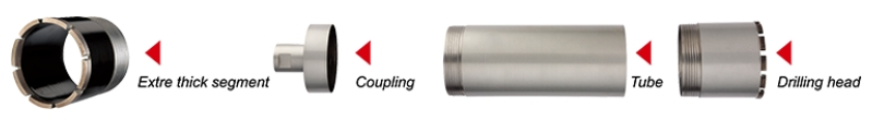 Standard assembly diamond core bit Standard assembly diamond core bit