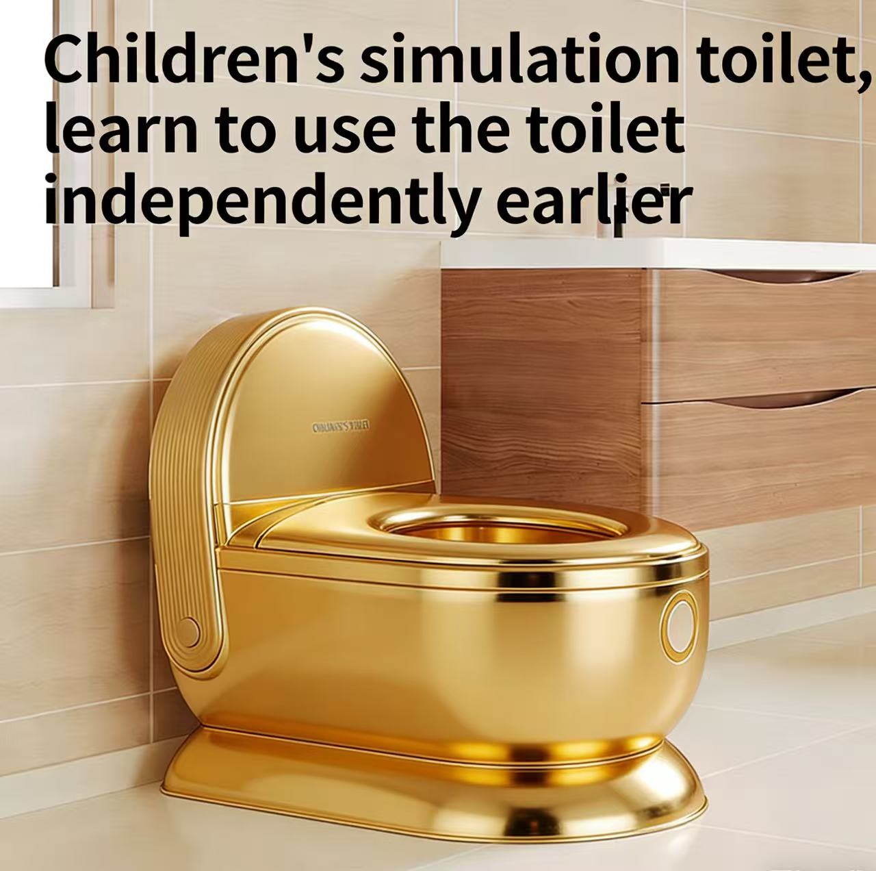 Realistic Potty Toilet – Luxury Gold Realistic Potty Toilet – Luxury Gold