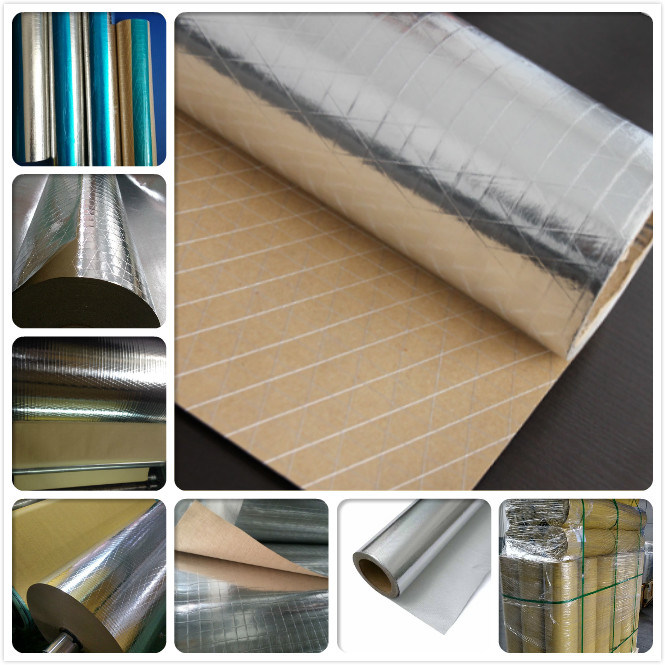 Flame Retardant Aluminum Foil Insulation Foil -Two Way Scrim -Kraft Paper Backing