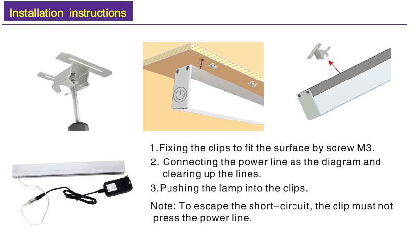 LED Aluminum Profile with Smart Touchable Dimming Tube Linear Light