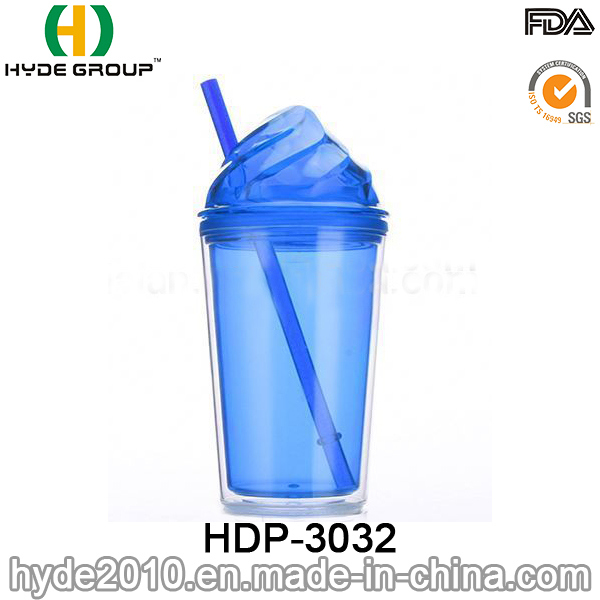 Wholesale BPA Free Plastic Ice Cream Tumbler with Straw (HDP-3032)