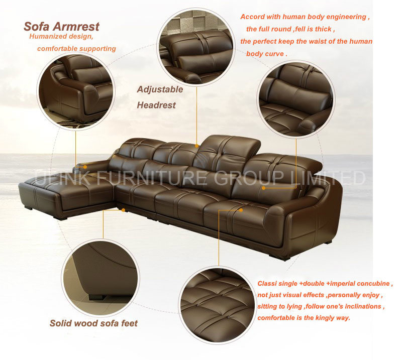 Fashion Home Furniture Leather Combination Livingroom Sofa (HX-8N2199)