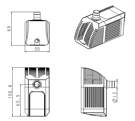 DC 24V High Quality Energy Saving Ultra-Quiet Continuously Flow 2500L/H Water Aquarium Pumps