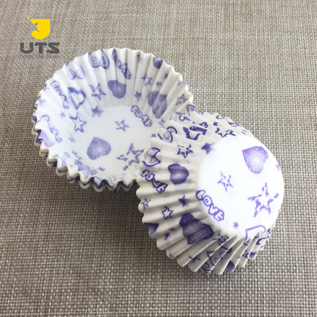 Custom Food Package Grease Proofing Food Grade Purple Muffin Cake Cup