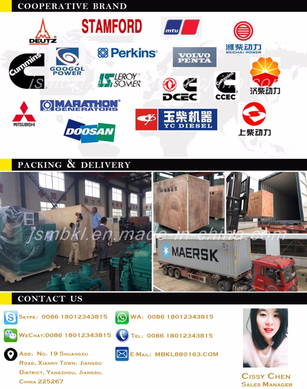 Factory Price 50/60Hz Prime 800kw/1000kVA Diesel Power Electric Generator with Cummins Engine