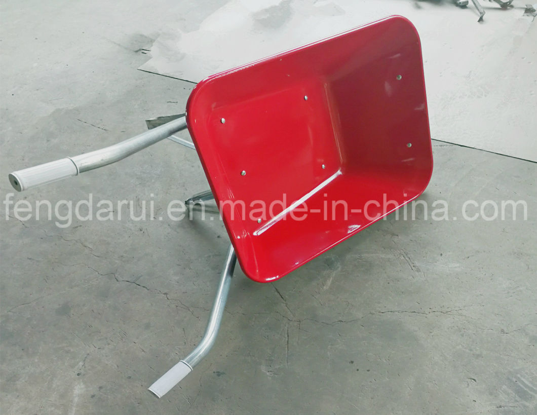 Red Color Steel Tray and Frame Wheel Barrow Wb5212