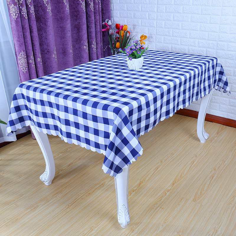 Polyester White Red Scotland Grid Table Cloth (DPF107100)