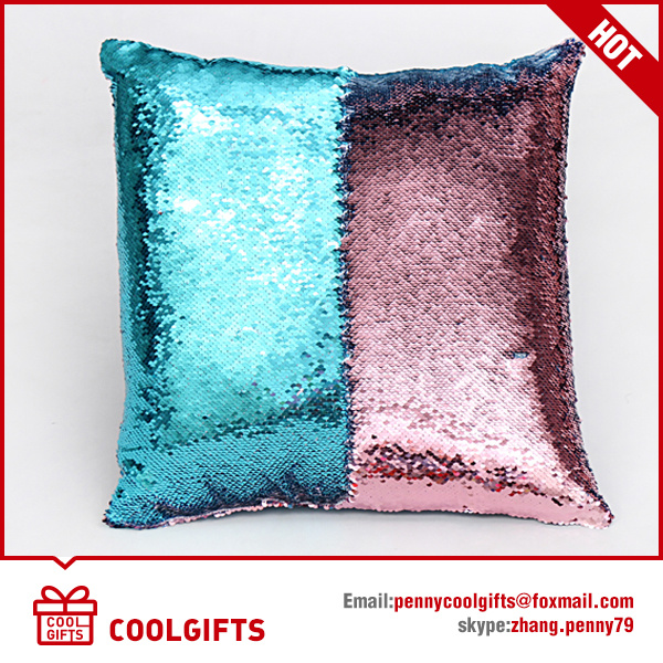 New Double Sided Glitter Sofa Cushion, Cover Reversible Sequin Mermaid Pillow