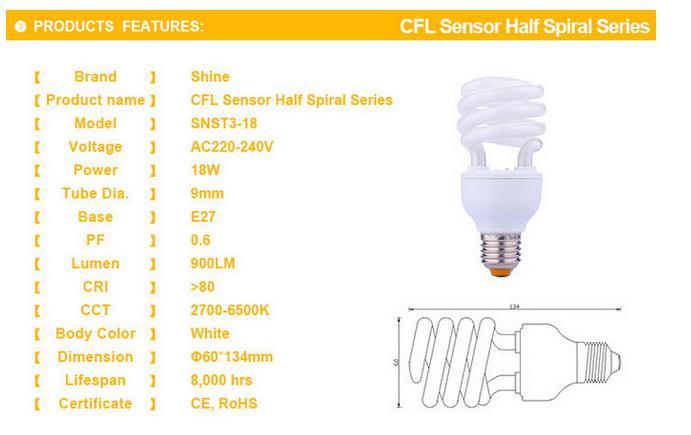 Energy Saving Lamp Bulb Half Spiral 20W25W30W CFL Bulb E27/B22