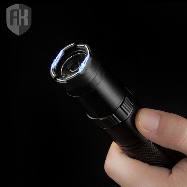 910 Small Portable Electric Shock Stick Self-Defense Stun Gun Riot Flashlight