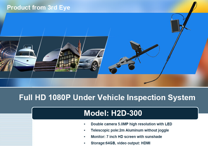 Under Vehicle Inspection System Car Video Surveillance System with 7 Inch Monitor