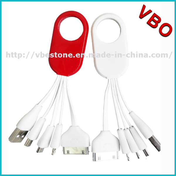 4 in 1 Portable Mini Multi Key Chain USB Data Cable with Key Ring for iPhone 5/5s/6/6s