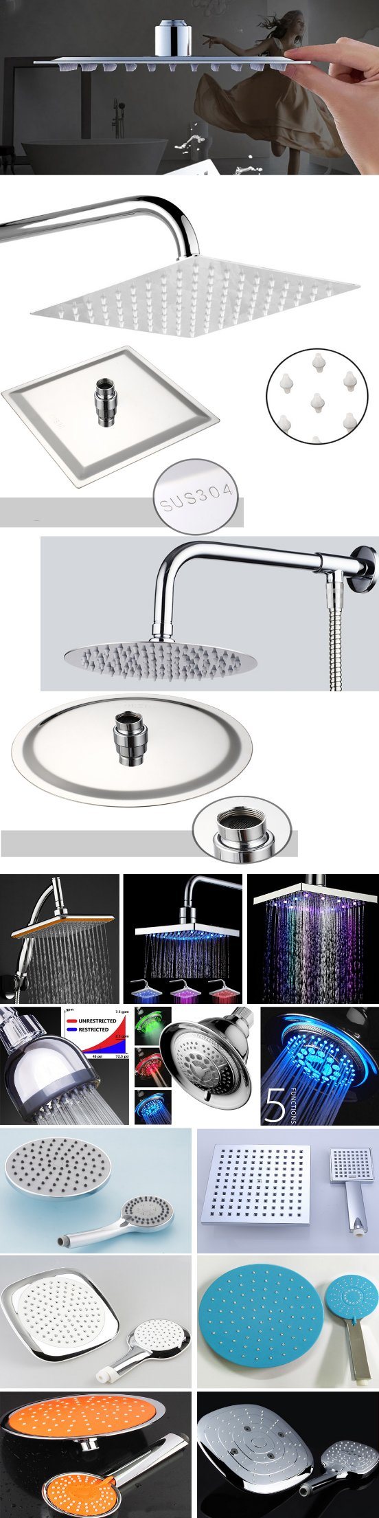 Brass Head Shower High Pressure Luxury Hand Showerhead