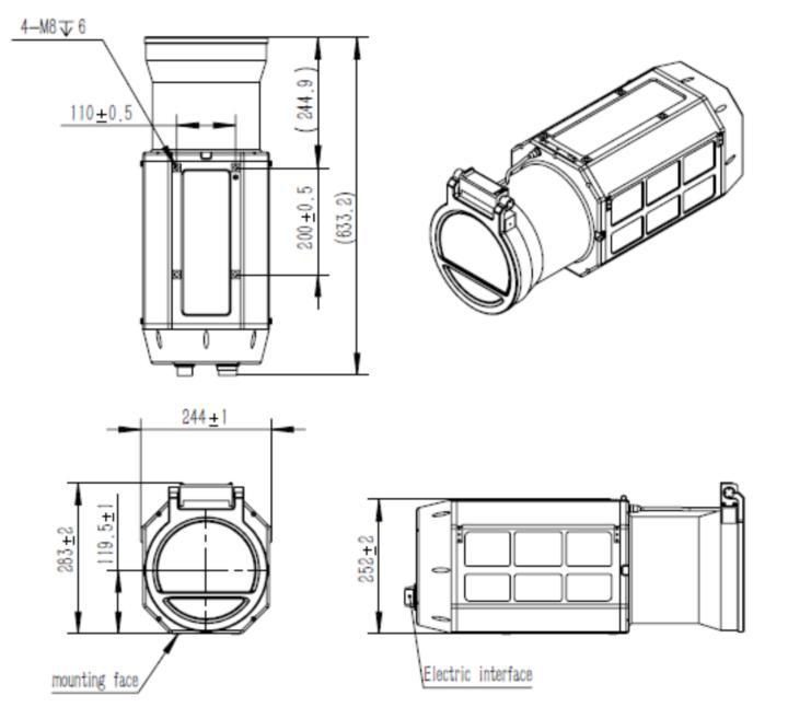 Mwir Cooled 110~1100mm Continuous Zoom Mct Thermal Camera