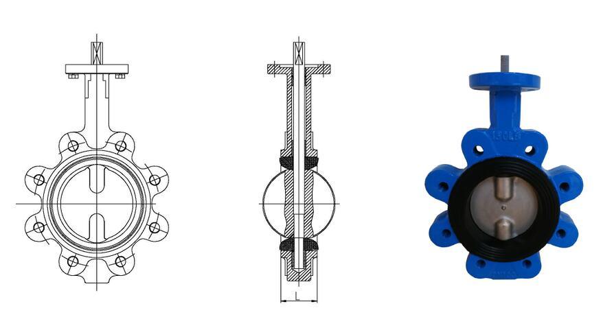 Large Size Wafer Lug Type Water Control Butterfly Valve