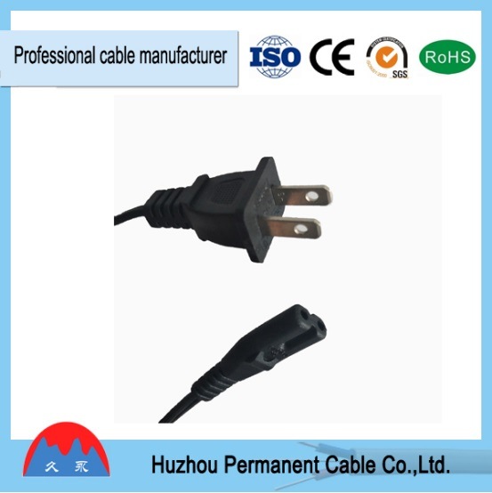 Wholesales UL Standard American Extention Cord 2 Pin AC Power Cord with Male and Female Plug