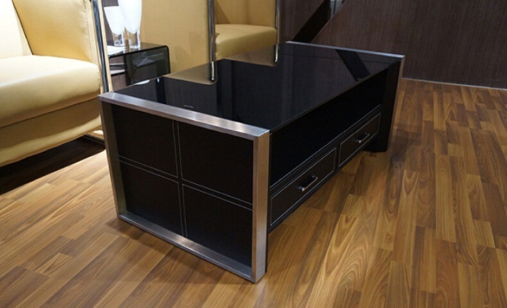 Office Modern Style Coffee Table with Tempered Glass (CT-V1)