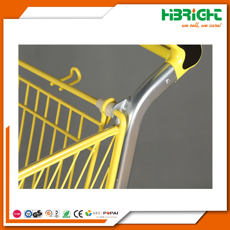 Plastic Sprayed Metal Supermarket Hand Cart Shopping Trolleys