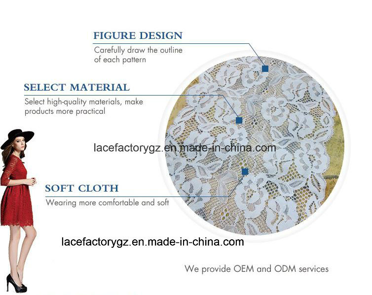 Hot Selling White 3D Flower Lace Embroidered Fabric Women French Net Lace