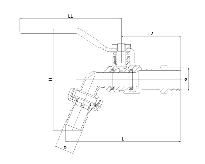 Wall Mounted Stainless Steel Handle Brass Plumbing Bibcock Valve as-Bb002