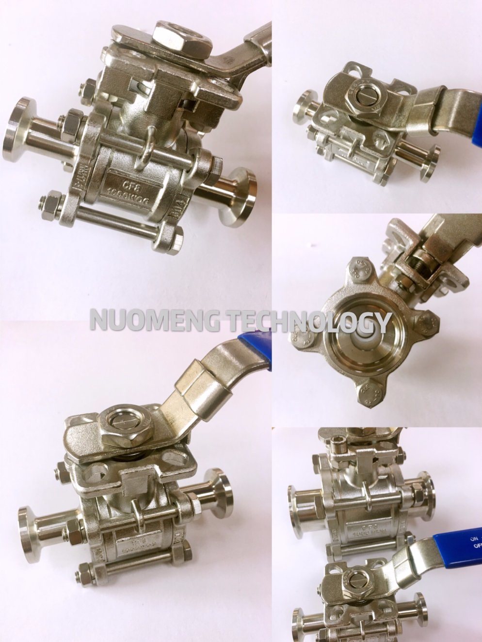 DIN Sanitary Stainless Steel 3PCS Clamped Ball Valve