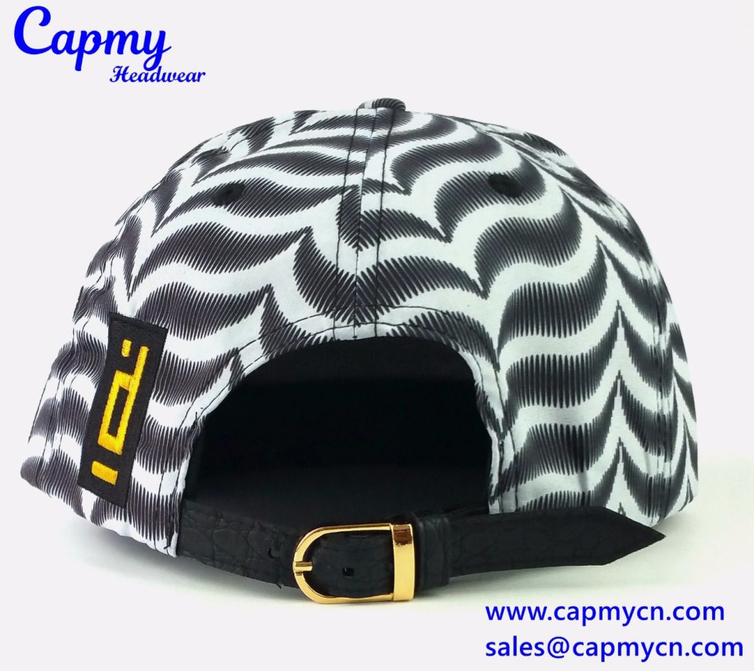 Luxury Full Printing Hat Snapback Cap with Embroidery Patch