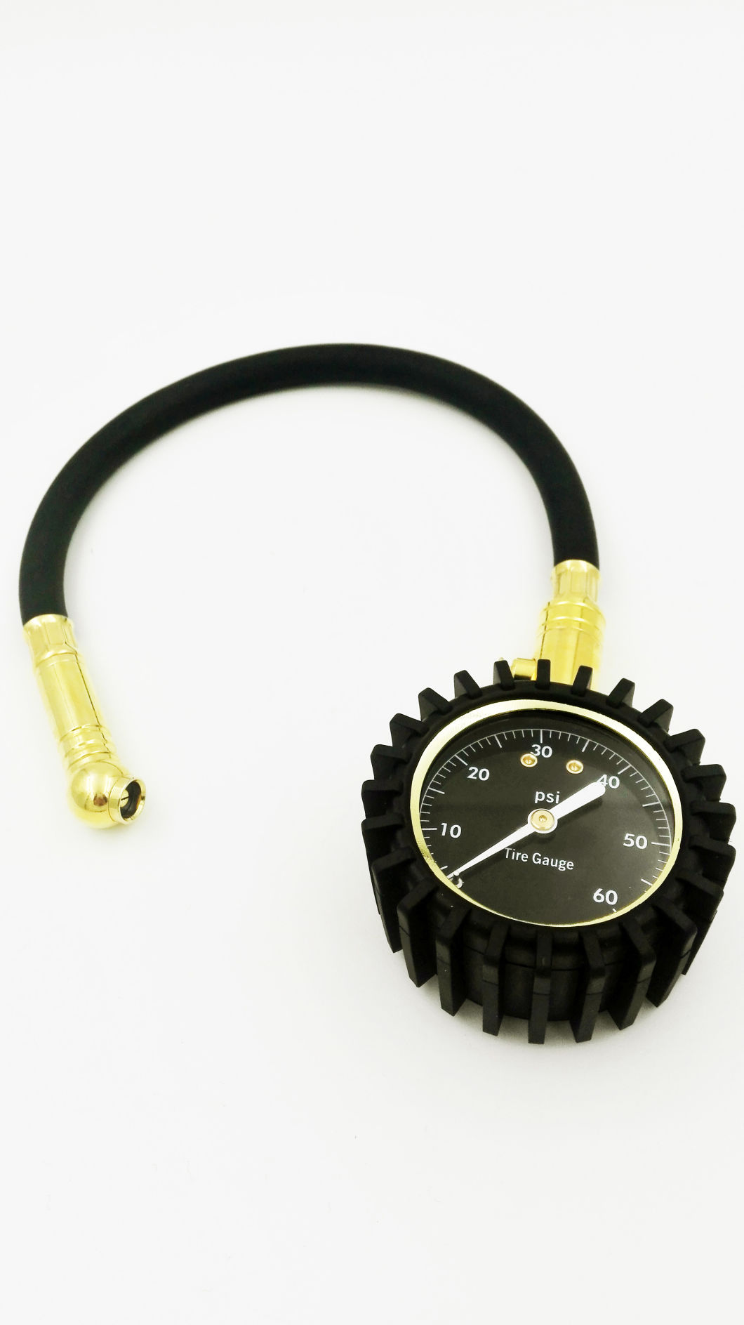 Factory Sale Easy Operation1.6% Accuracy and Bottom Mount Golden 100psi Tire Pressure Gauge with 12 Months Warranty