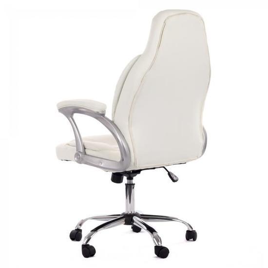 Deluxe Ergonomic High-Back White Executive PU Leather Office Chair (LSA-013)