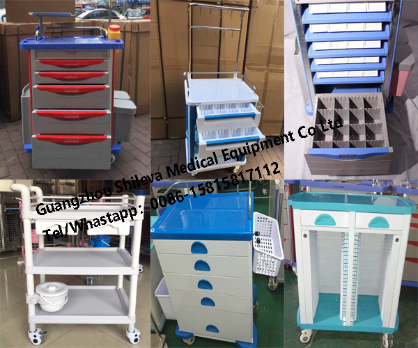 Hospital ABS Plastic Stainless Steel Dressing Medical Trolley Price