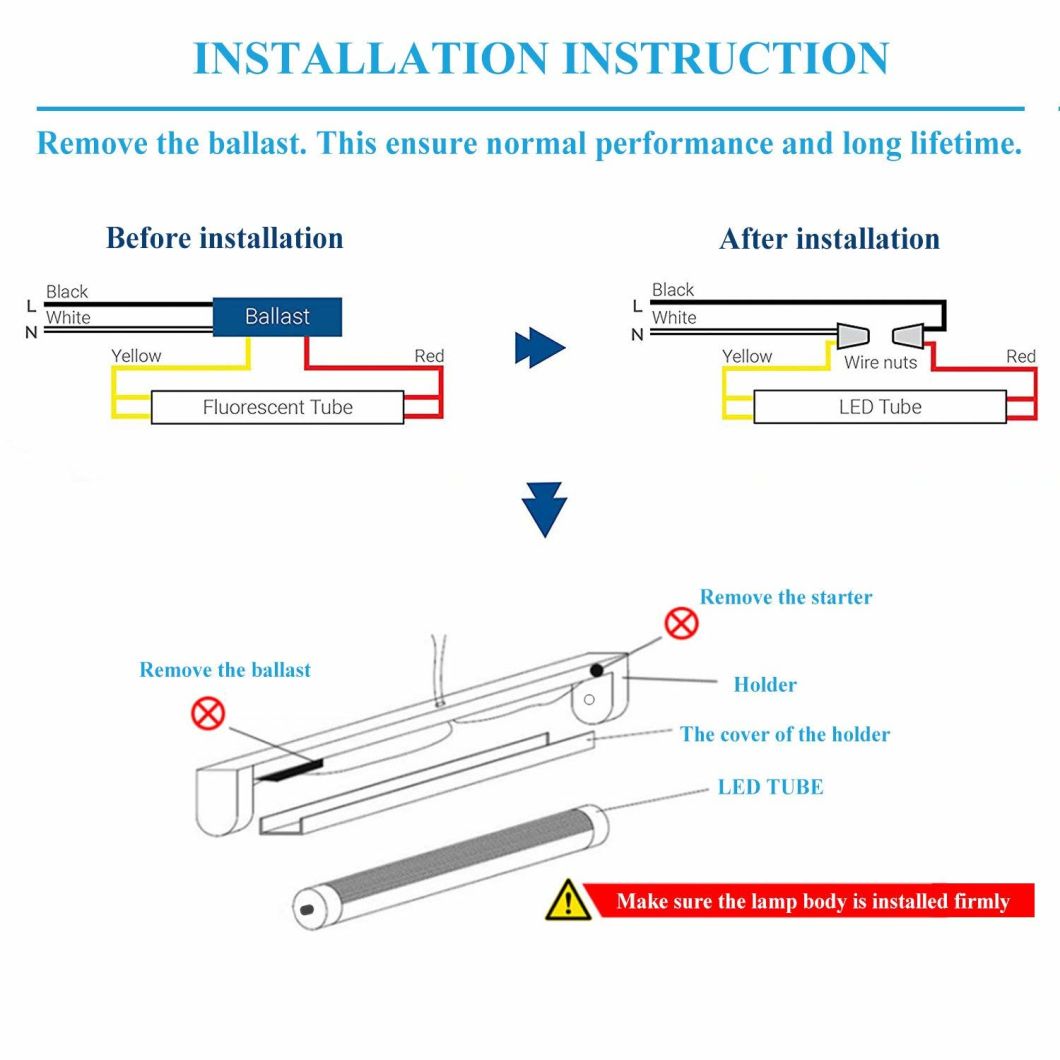 240cm T8 40W R17D Fa8 T8 LED Tube Light Bulb with Aluminum Raidator and Plastic and IC Driver