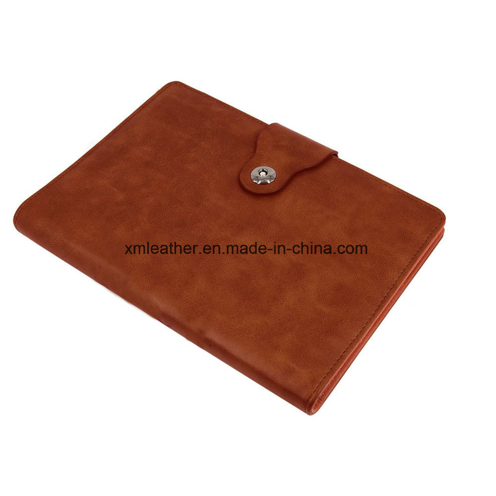 Button Close A5 Loose Leaf Notebook PU Personalised Leather Journal