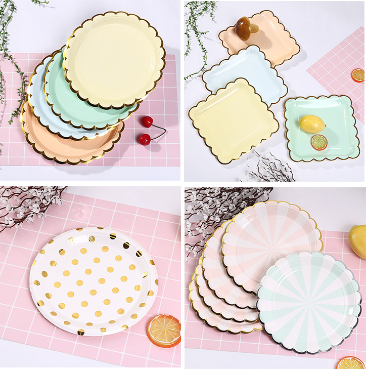 Tableware Luxury Outdoors Customized Disposable Paper Plate Holder for Picnic