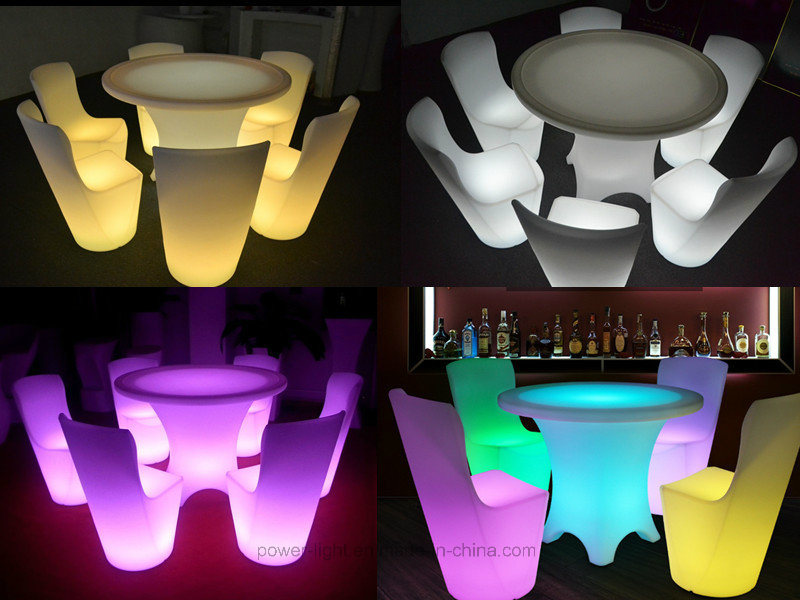 Party Decor Leisure Furniture Rechargeable LED Round Poseur Table